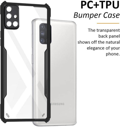 VAKIBO Best Selling Black and Transparent Back Cover Case Made With Soft TPU and Acrylic With 4 Corner and Camera Protection Suitable for Samsung Galaxy M51