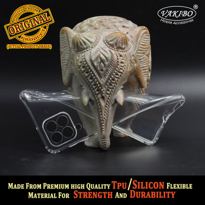 VAKIBO Super Premium Soft TPU Transparent Case With Dustplug,Side Grip,Corner Protection,lanyard Cuts,Camera Protection Suitable for Samsung M53