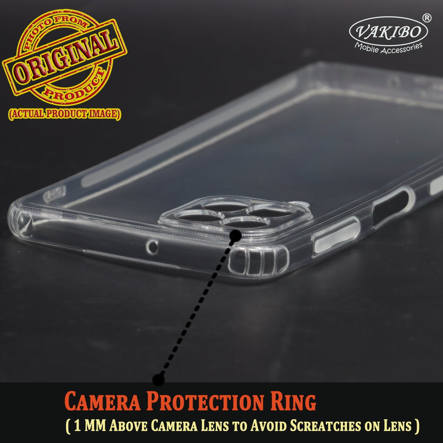 VAKIBO Super Premium Soft TPU Transparent Case With Dustplug,Side Grip,Corner Protection,lanyard Cuts,Camera Protection Suitable for Samsung M53