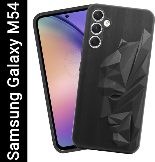 VAKIBO Bat Man 3D Mask Design Black Coloured Soft TPU Back Cover Case With Camera Protection Ring Suitable for Samsung Galaxy M54 5G