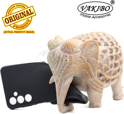 VAKIBO Niukin Dotted Design Black Coloured Soft TPU Rubber Back Cover Case With Camera Protection Ring Suitable for Samsung Galaxy F54 5G