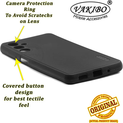 VAKIBO Niukin Dotted Design Black Coloured Soft TPU Rubber Back Cover Case With Camera Protection Ring Suitable for Samsung Galaxy F54 5G