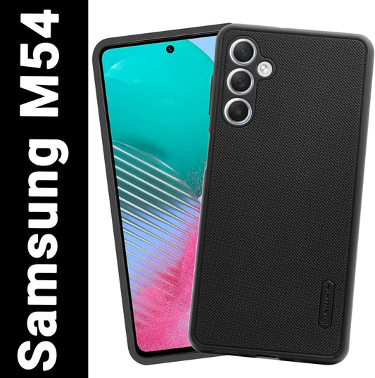 VAKIBO Niukin Dotted Design Black Coloured Soft TPU Rubber Back Cover Case With Camera Protection Ring Suitable for Samsung Galaxy F54 5G