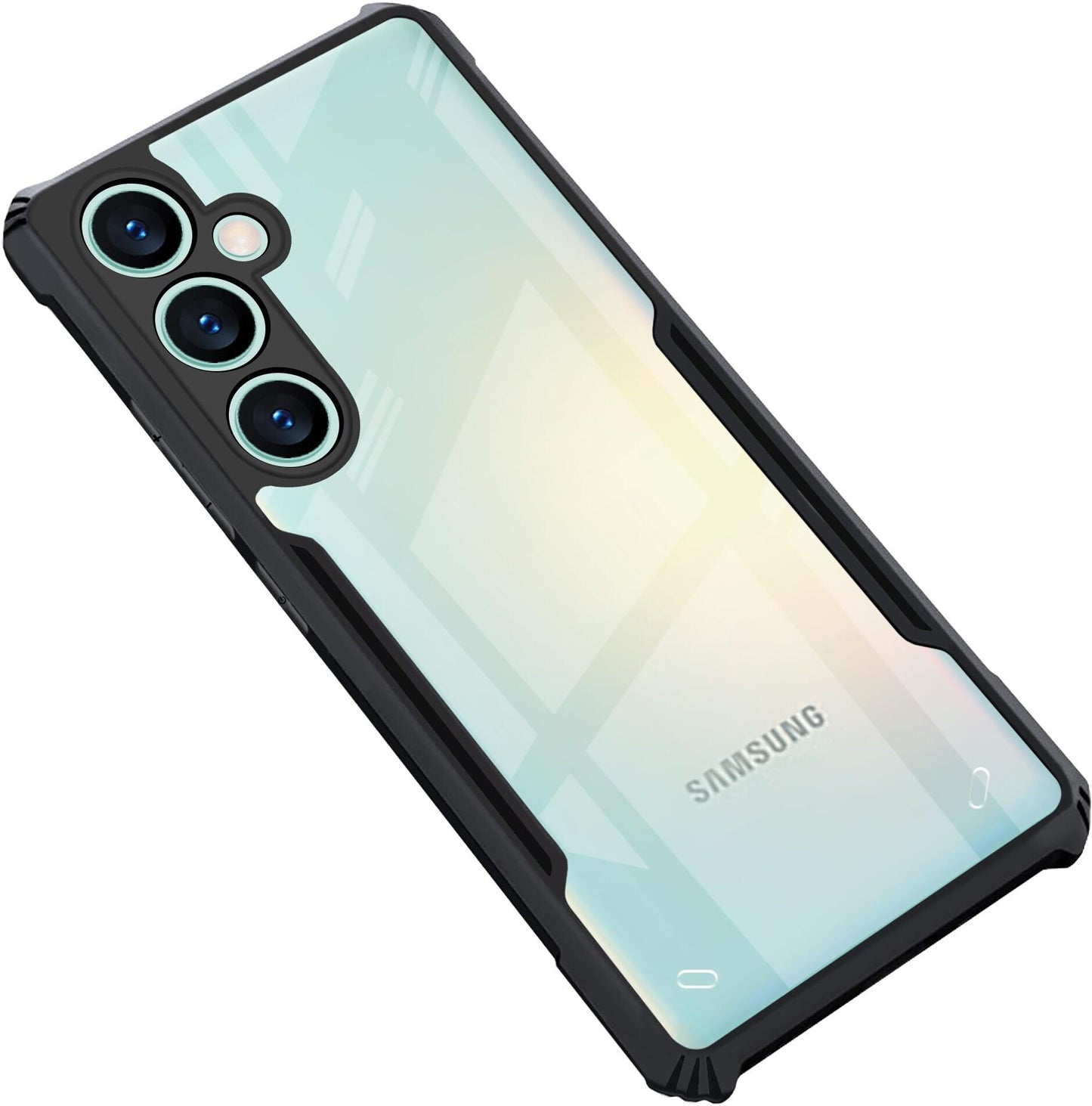 VAKIBO Best Selling Black and Transparent Back Cover Case Made With Soft TPU and Acrylic With 4 Corner and Camera Protection Suitable for Samsung Galaxy M55 5G