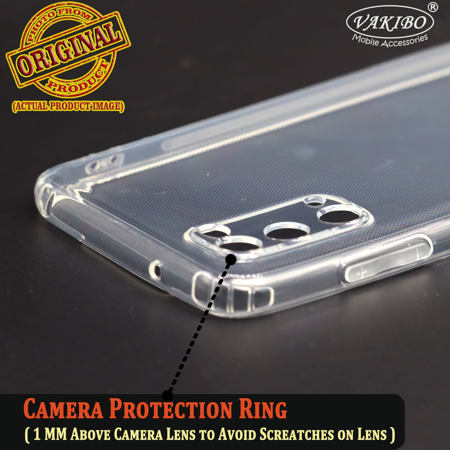VAKIBO Super Premium Soft TPU Transparent Case With Dustplug,Side Grip,Corner Protection,lanyard Cuts,Camera Protection Suitable for Samsung S20