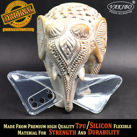 VAKIBO Super Premium Soft TPU Transparent Case With Dustplug,Side Grip,Corner Protection,lanyard Cuts,Camera Protection Suitable for Samsung S20