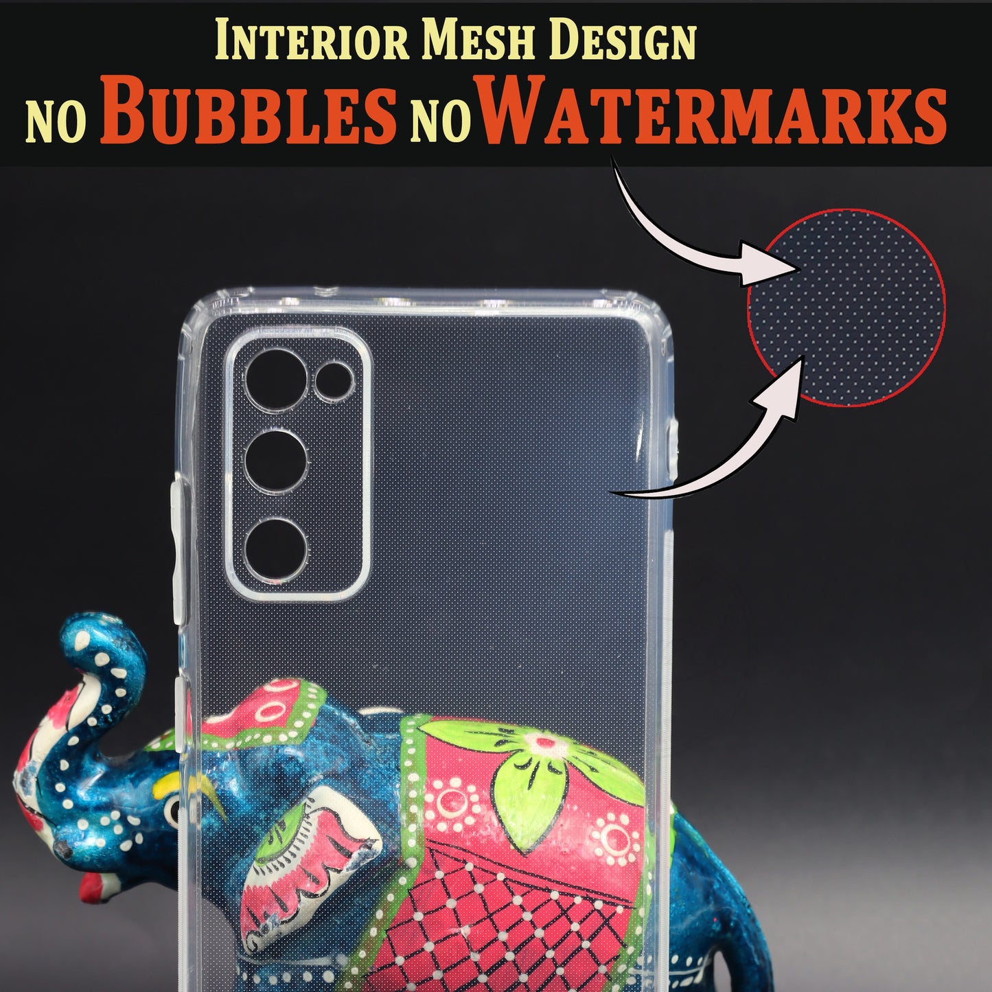 VAKIBO Super Premium Soft TPU Transparent Case With Dustplug,Side Grip,Corner Protection,lanyard Cuts,Camera Protection Suitable for Samsung S20 FE