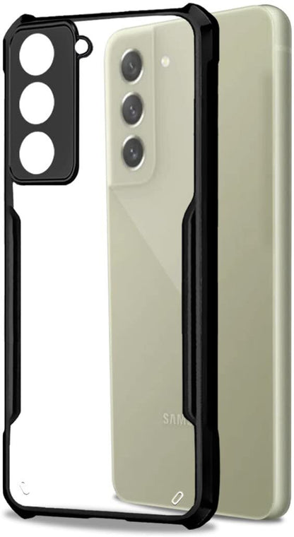 VAKIBO Best Selling Black and Transparent Back Cover Case Made With Soft TPU and Acrylic With 4 Corner and Camera Protection Suitable for Samsung Galaxy S21 FE