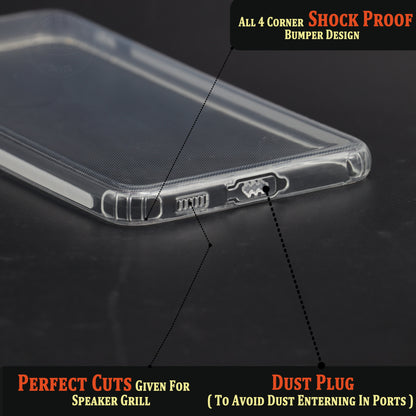 VAKIBO Super Premium Soft TPU Transparent Case With Dustplug,Side Grip,Corner Protection,lanyard Cuts,Camera Protection Suitable for Samsung S21 FE