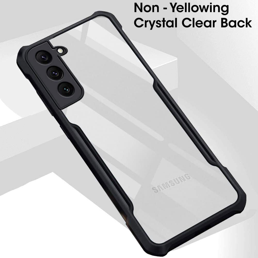 VAKIBO Best Selling Black and Transparent Back Cover Case Made With Soft TPU and Acrylic With 4 Corner and Camera Protection Suitable for Samsung Galaxy S22