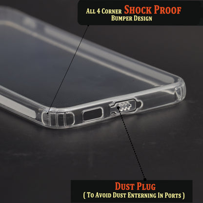 VAKIBO Super Premium Soft TPU Transparent Case With Dustplug,Side Grip,Corner Protection,lanyard Cuts,Camera Protection Suitable for Samsung S22 Plus