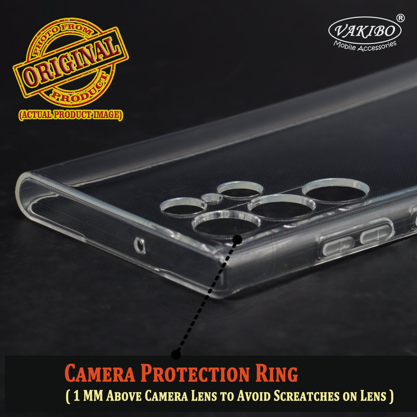 VAKIBO Premium Clear 2MM Thick Transparent Soft TPU Rubber Back Cover Case With Camera Protection Suitable for Samsung Galaxy S22 Ultra