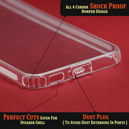 VAKIBO Super Premium Soft TPU Transparent Case With Dustplug,Side Grip,Corner Protection,lanyard Cuts,Camera Protection Suitable for Samsung S23