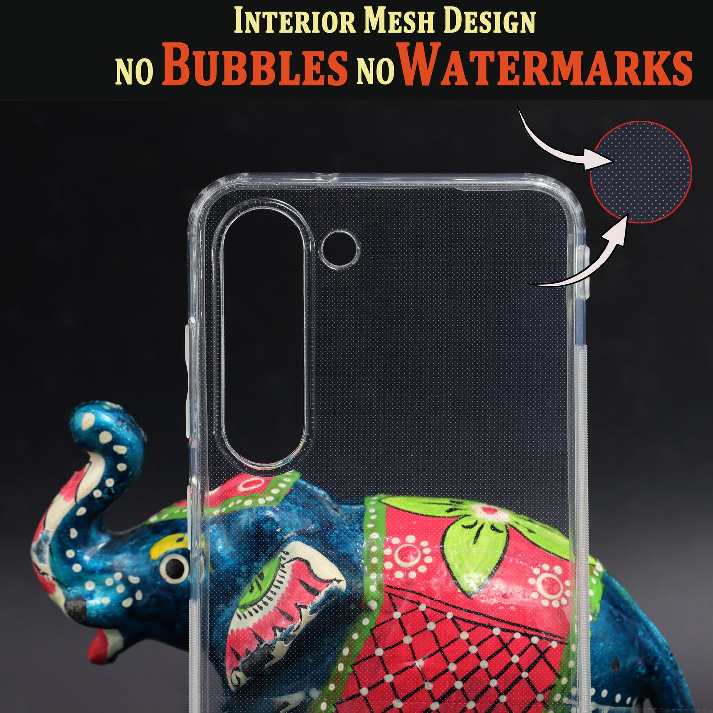 VAKIBO Super Premium Soft TPU Transparent Case With Dustplug,Side Grip,Corner Protection,lanyard Cuts,Camera Protection Suitable for Samsung S23