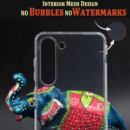 VAKIBO Super Premium Soft TPU Transparent Case With Dustplug,Side Grip,Corner Protection,lanyard Cuts,Camera Protection Suitable for Samsung S23