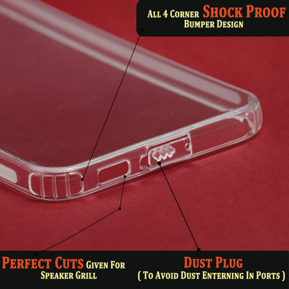 VAKIBO Super Premium Soft TPU Transparent Case With Dustplug,Side Grip,Corner Protection,lanyard Cuts,Camera Protection Suitable for Samsung S23 Plus