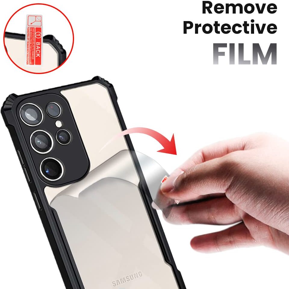 VAKIBO Best Selling Black and Transparent Back Cover Case Made With Soft TPU and Acrylic With 4 Corner and Camera Protection Suitable for Samsung Galaxy S23 Ultra