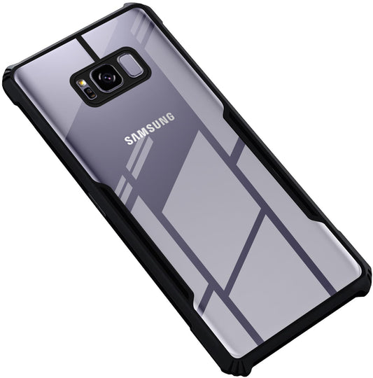 VAKIBO Super Premium Black Border Transparent Case With Corner Protection & Camera Protection Suitable for Samsung S8