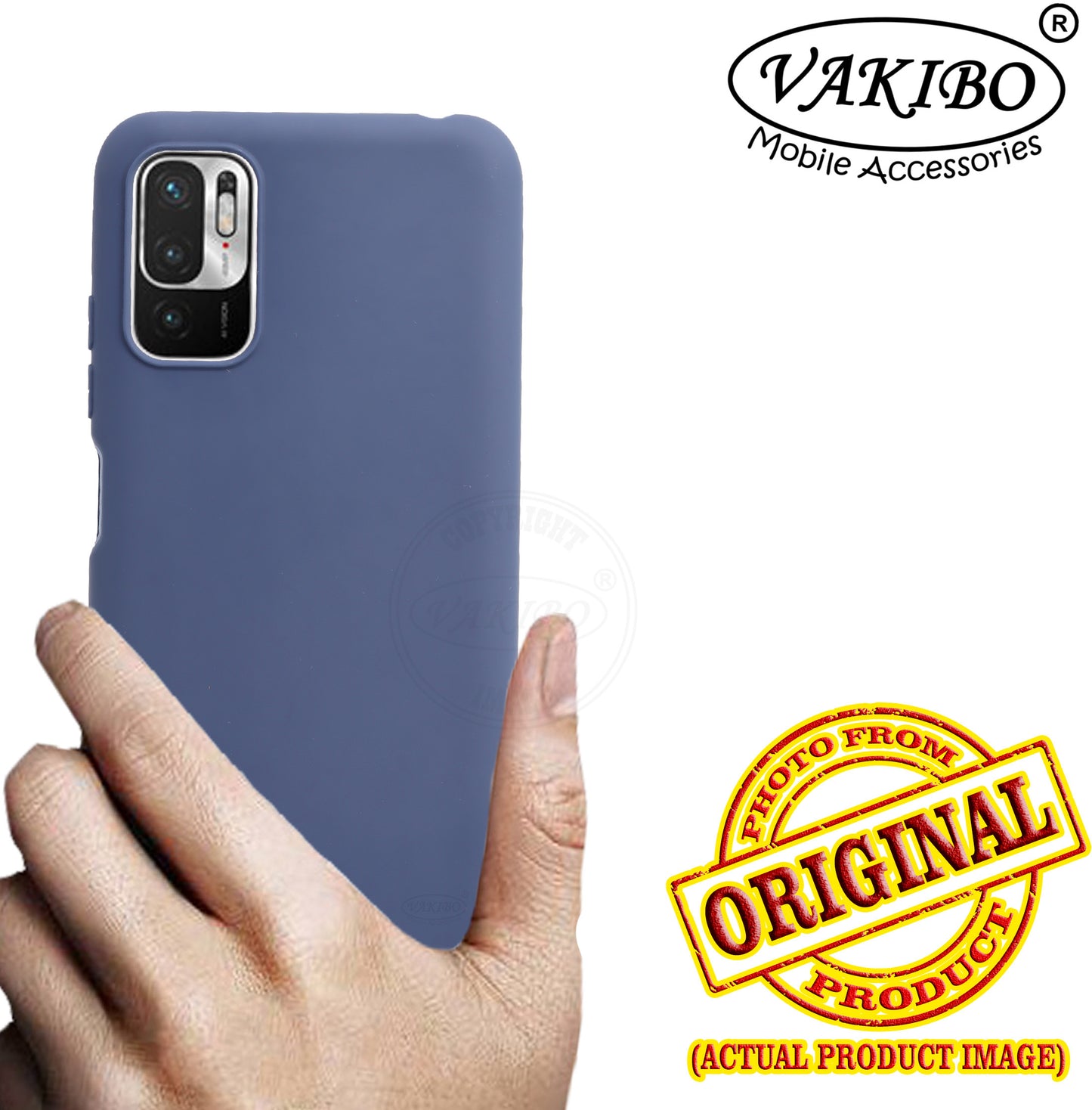 VAKIBO 1.2 MM Thick Blue Coloured Soft TPU Rubber Back Cover Case With Camera Protection Ring Suitable for Mi Redmi Note 10T 5G