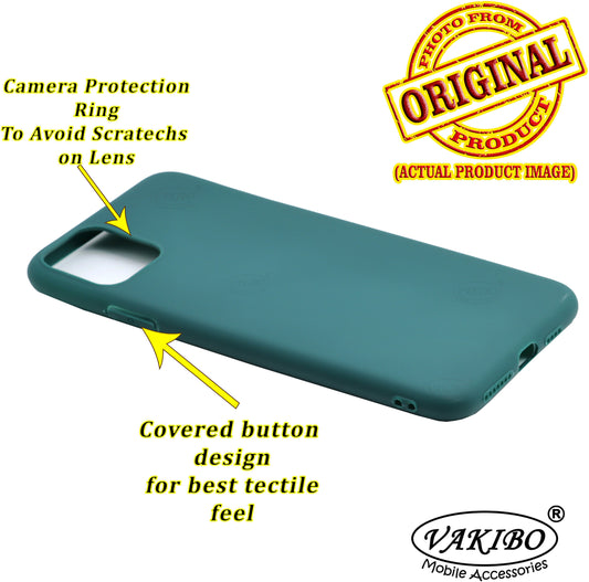 VAKIBO 1.2 MM Thick Green Coloured Soft TPU Rubber Back Cover Case With Camera Protection Ring Suitable for Apple iPhone 11 Pro