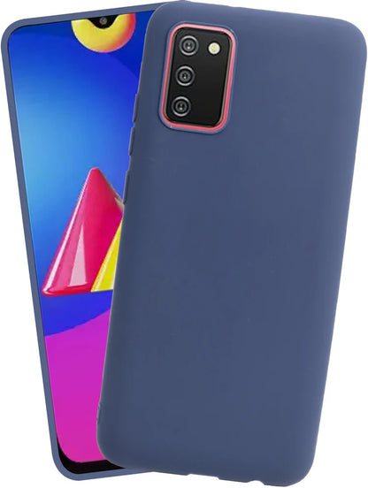 VAKIBO 1.2 MM Thick Blue Coloured Soft TPU Rubber Back Cover Case With Camera Protection Ring Suitable for Samsung Galaxy A02s
