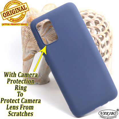 VAKIBO 1.2 MM Thick Blue Coloured Soft TPU Rubber Back Cover Case With Camera Protection Ring Suitable for Samsung Galaxy M02s