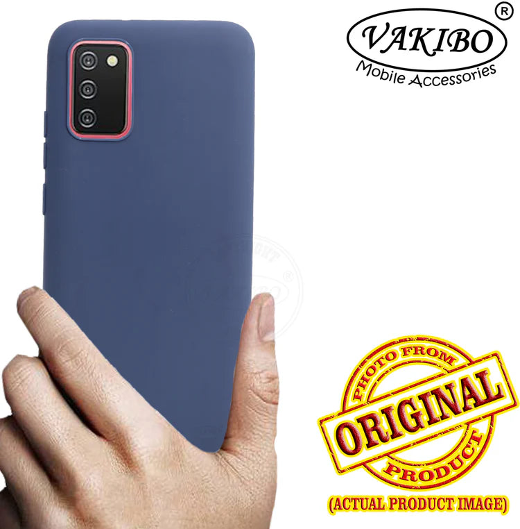 VAKIBO 1.2 MM Thick Blue Coloured Soft TPU Rubber Back Cover Case With Camera Protection Ring Suitable for Samsung Galaxy A02s