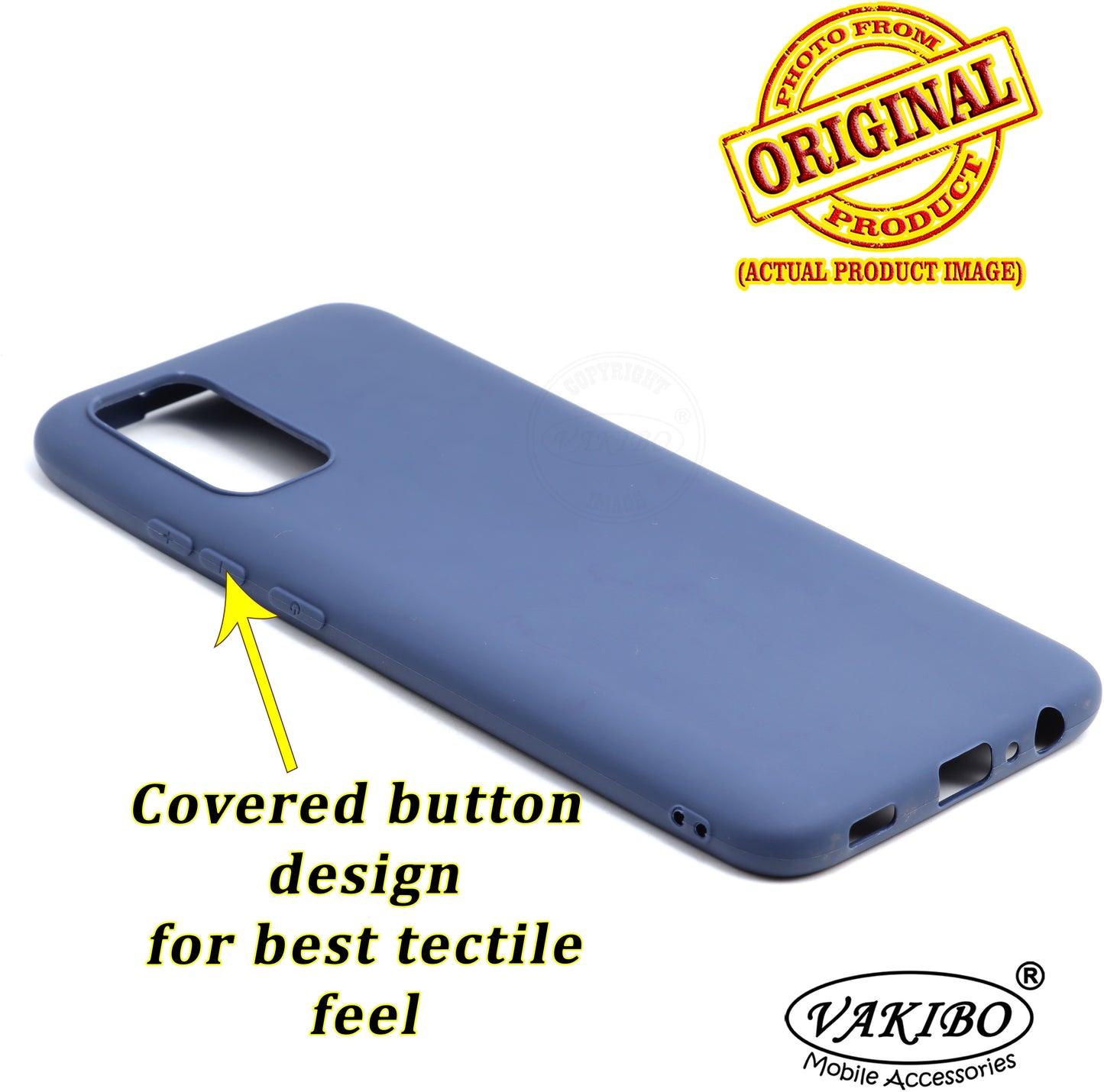 VAKIBO 1.2 MM Thick Blue Coloured Soft TPU Rubber Back Cover Case With Camera Protection Ring Suitable for Samsung Galaxy M02s