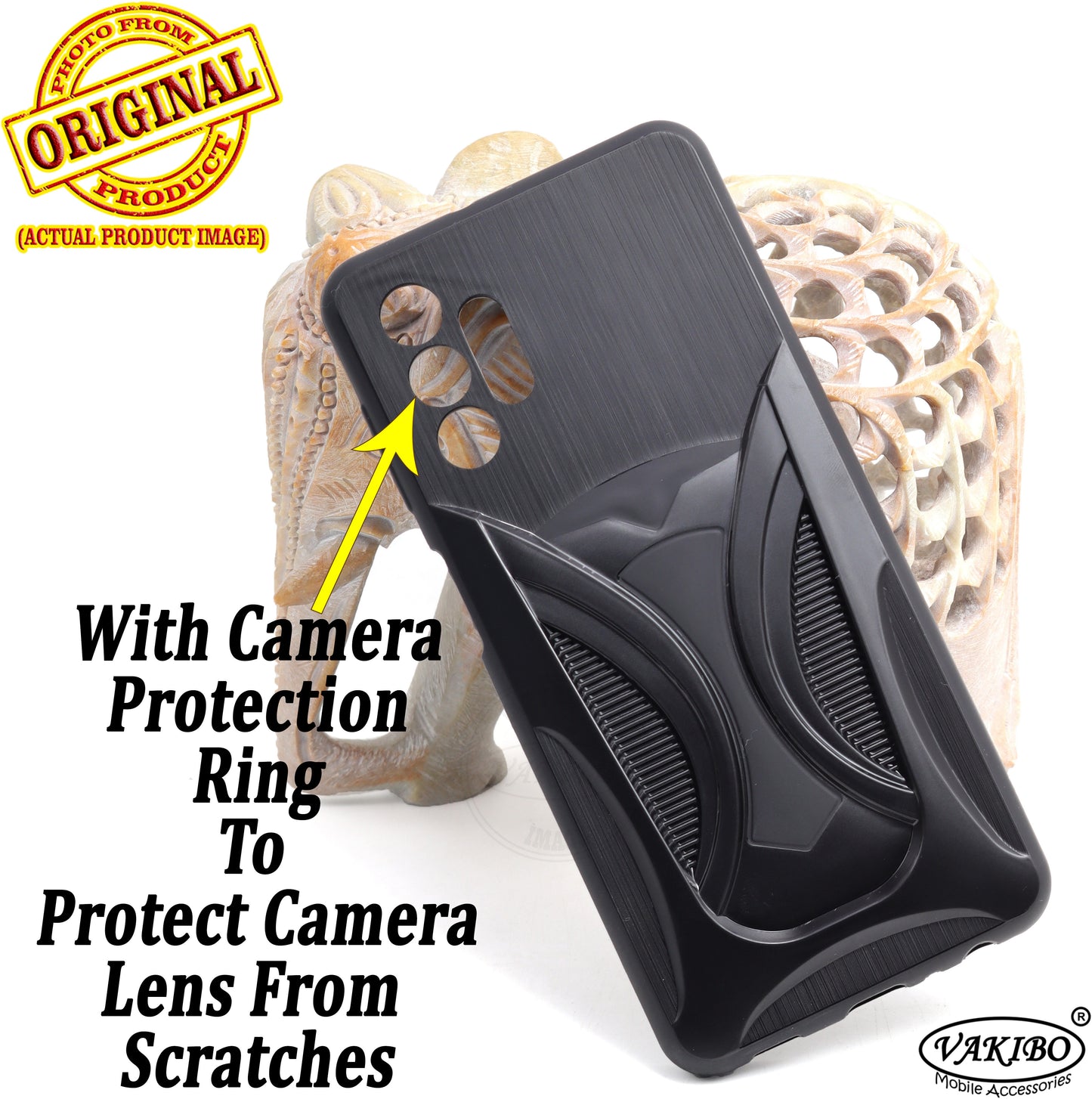 VAKIBO 3D Designer Black Coloured Soft TPU Back Cover Case Suitable for Samsung Galaxy M32 5G