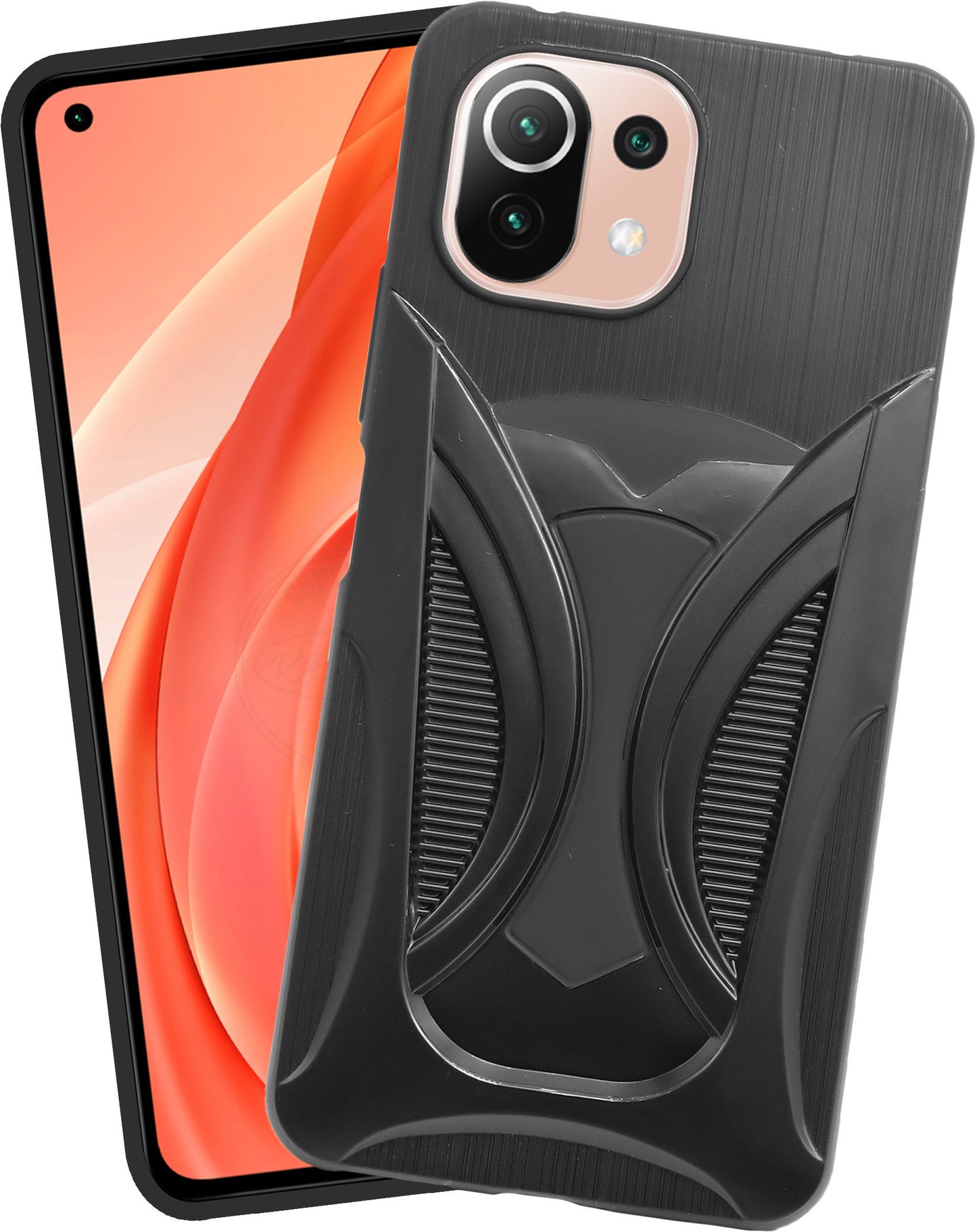 VAKIBO 3D Designer Black Coloured Soft TPU Back Cover Case Suitable for Mi 11 Lite