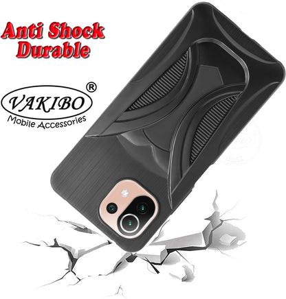 VAKIBO 3D Designer Black Coloured Soft TPU Back Cover Case Suitable for Mi 11 Lite NE