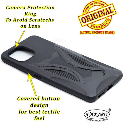 VAKIBO 3D Designer Black Coloured Soft TPU Back Cover Case Suitable for Mi 11 Lite