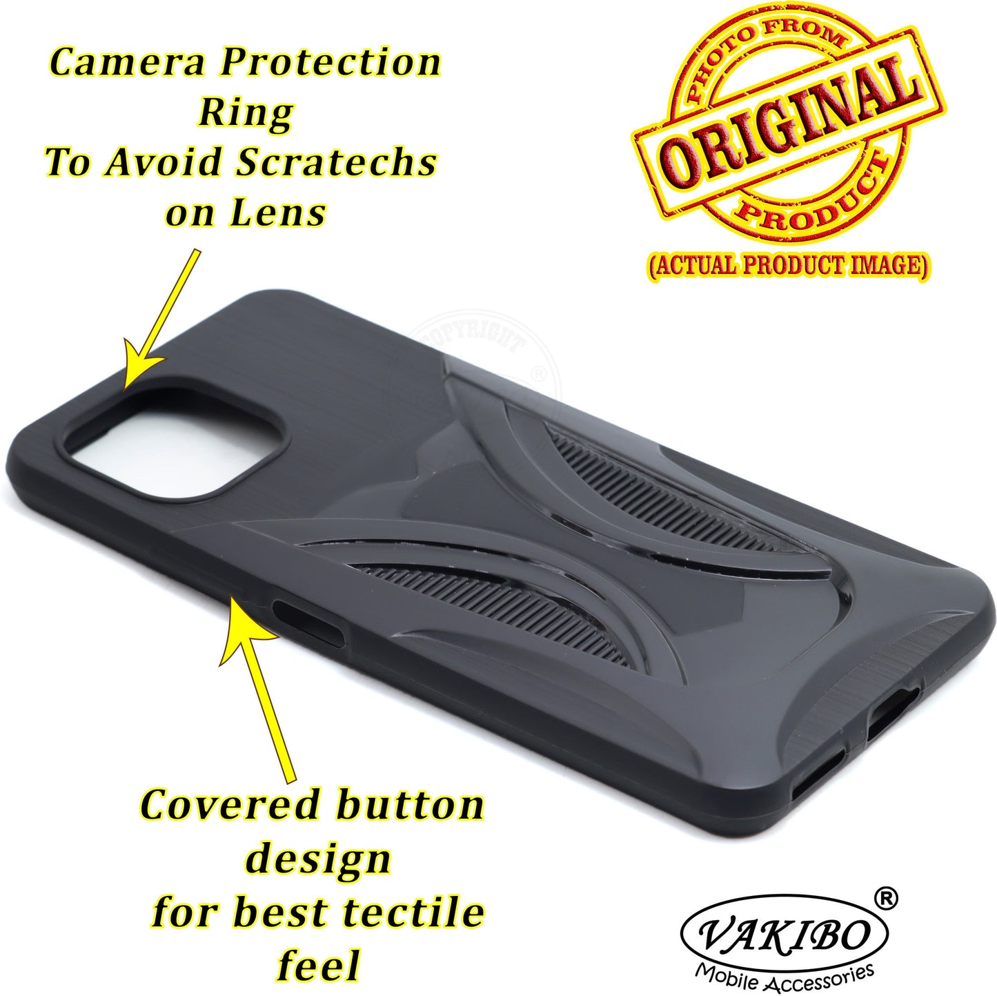 VAKIBO 3D Designer Black Coloured Soft TPU Back Cover Case Suitable for Mi 11 Lite NE