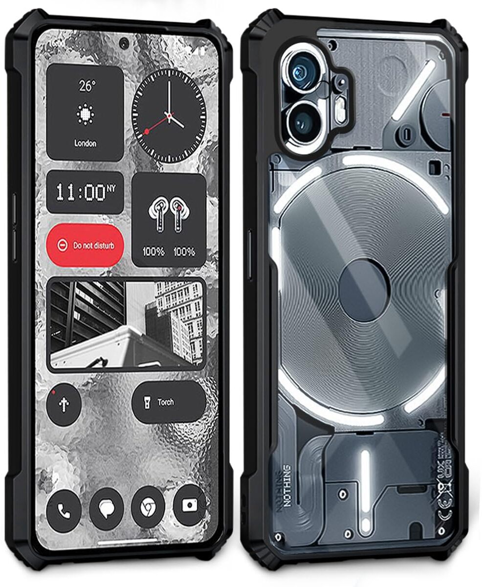 VAKIBO Super Premium Black Border Transparent Case With Corner Protection & Camera Protection Suitable for Nothing Phone 2