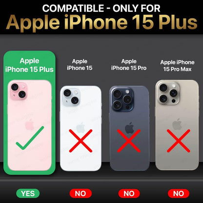 VAKIBO Super Premium Black Border Transparent Case With Corner Protection & Camera Protection Suitable for iPhone 15 Plus