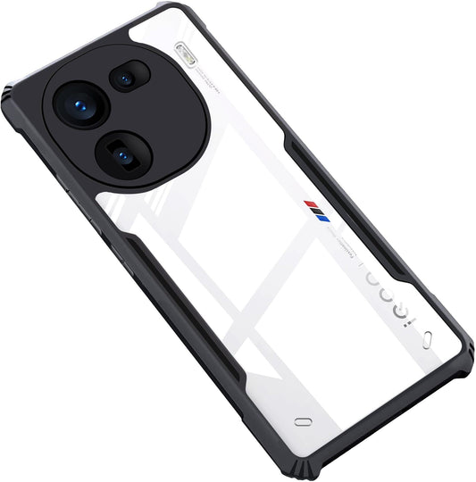 VAKIBO Super Premium Black Border Transparent Case With Corner Protection & Camera Protection Suitable for iQOO 12 5G