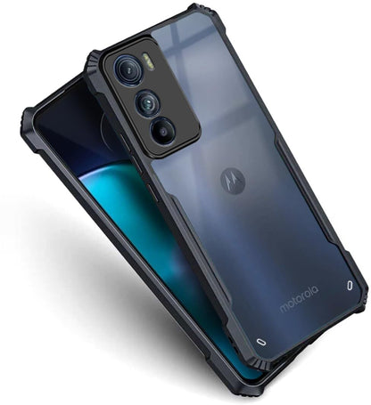 VAKIBO Super Premium Black Border Transparent Case With Corner Protection & Camera Protection Suitable for Moto Edge 30