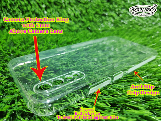 VAKIBO Super Premium Soft TPU Transparent Case With Dustplug,Side Grip,Corner Protection,lanyard Cuts,Camera Protection Suitable for Vivo S1