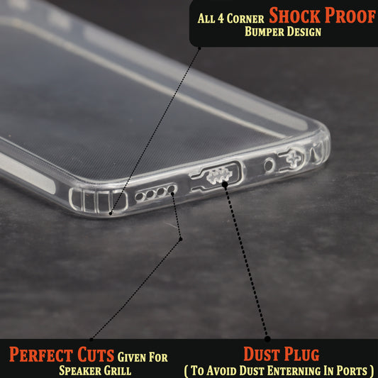 VAKIBO Super Premium Soft TPU Transparent Case With Dustplug,Side Grip,Corner Protection,lanyard Cuts,Camera Protection Suitable for Vivo T1 5G