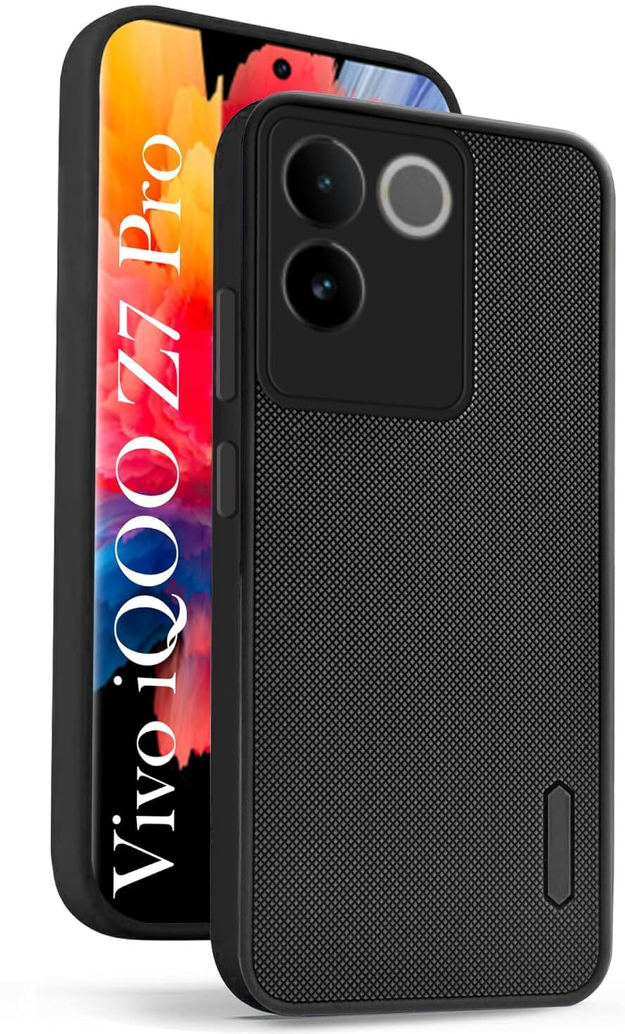 VAKIBO Dotted Black Coloured Made with Silicon Rubber TPU Back Cover Case Suitable for Vivo T2 Pro