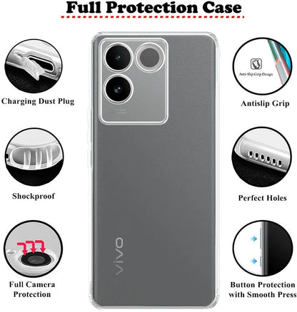 VAKIBO Premium Clear 1.5MM Thick Transparent Soft TPU Rubber Back Cover Case With Camera Protection Suitable for Iqoo Z7 Pro