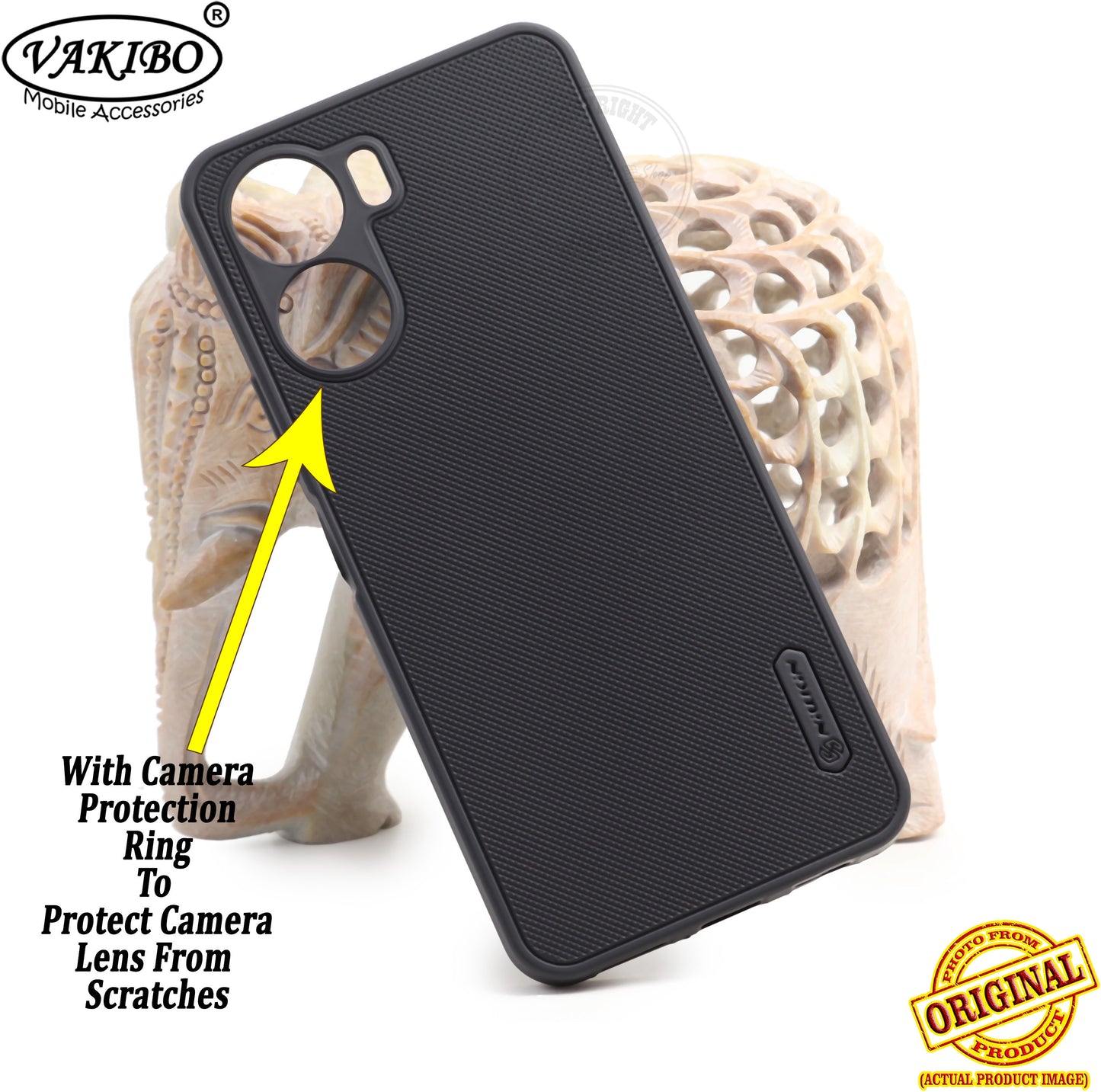 VAKIBO Dotted Black Coloured Made with Silicon Rubber TPU Back Cover Case Suitable for Vivo Y16