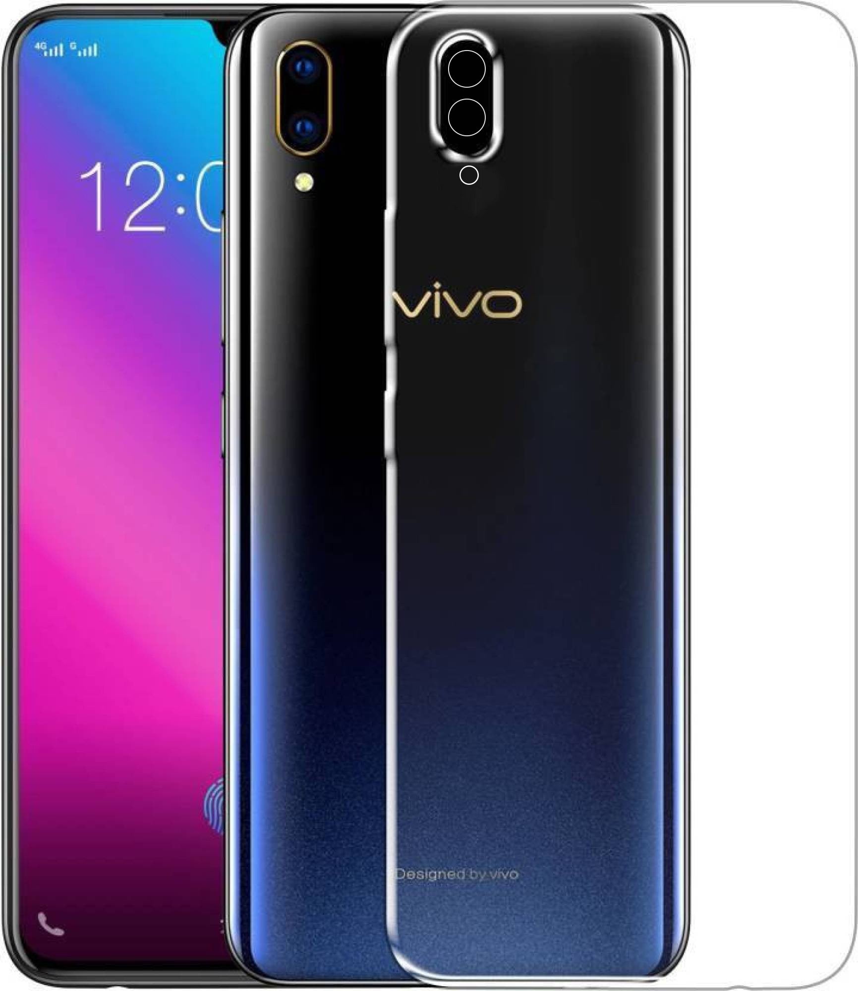 VAKIBO Super Premium Soft TPU Transparent Case With Dustplug,Side Grip,Corner Protection,lanyard Cuts,Camera Protection Suitable for Vivo V11 Pro