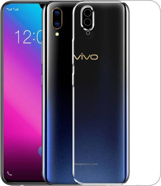 VAKIBO Super Premium Soft TPU Transparent Case With Dustplug,Side Grip,Corner Protection,lanyard Cuts,Camera Protection Suitable for Vivo V11 Pro