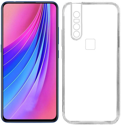 VAKIBO Super Premium Soft TPU Transparent Case With Dustplug,Side Grip,Corner Protection,lanyard Cuts,Camera Protection Suitable for Vivo V15