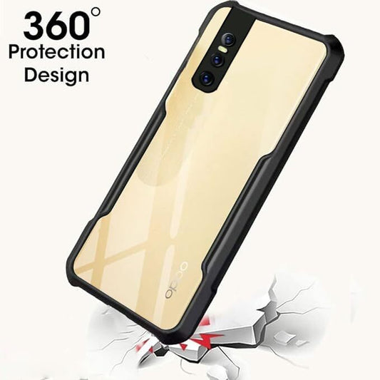 VAKIBO Super Premium Black Border Transparent Case With Corner Protection & Camera Protection Suitable for Vivo V15 Pro