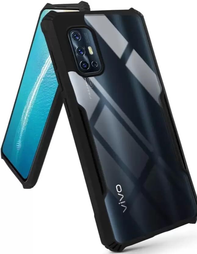 VAKIBO Super Premium Black Border Transparent Case With Corner Protection & Camera Protection Suitable for Vivo V17
