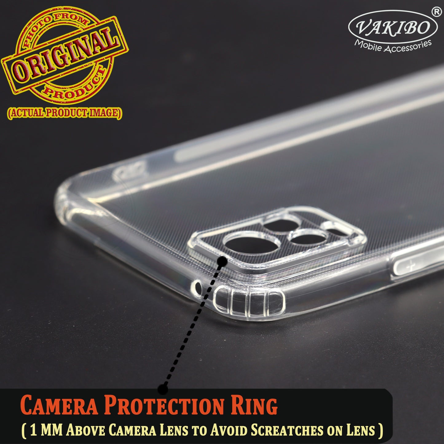 VAKIBO Super Premium Soft TPU Transparent Case With Dustplug,Side Grip,Corner Protection,lanyard Cuts,Camera Protection Suitable for Vivo V20