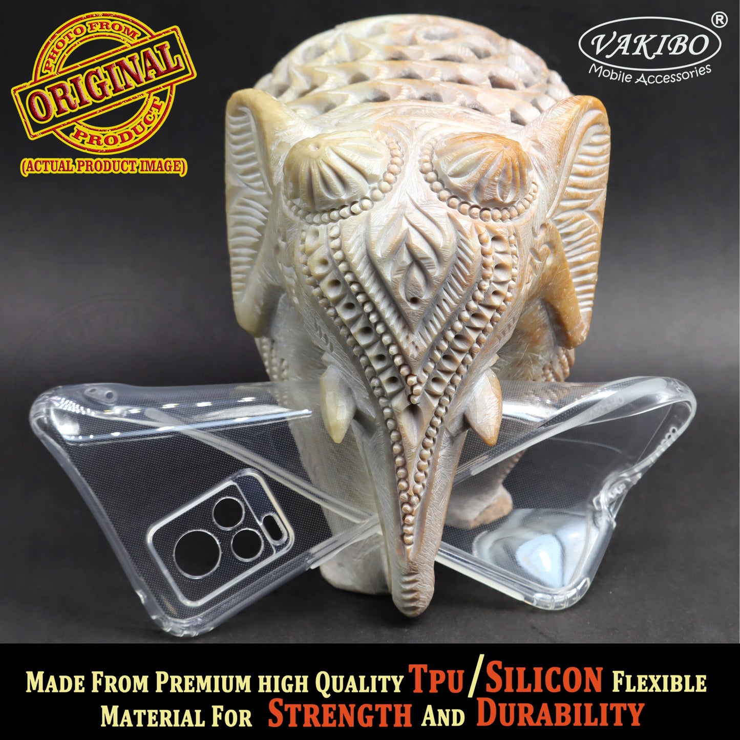 VAKIBO Super Premium Soft TPU Transparent Case With Dustplug,Side Grip,Corner Protection,lanyard Cuts,Camera Protection Suitable for Vivo V20 Pro