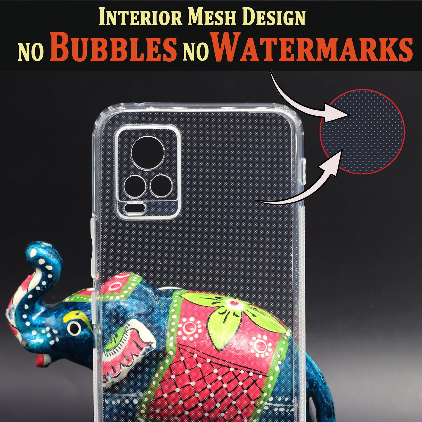 VAKIBO Super Premium Soft TPU Transparent Case With Dustplug,Side Grip,Corner Protection,lanyard Cuts,Camera Protection Suitable for Vivo V20 Pro